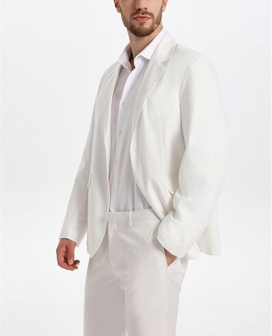 xxxiticat Men's White Blazer Jacket Casual Cotton Linen Dinner Dress Suit Two Button Lightweight Sport Coats in Saudi Arabia
