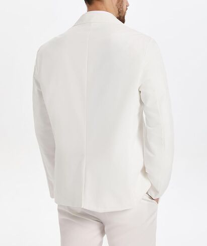 xxxiticat Men's White Blazer Jacket Casual Cotton Linen Dinner Dress Suit Two Button Lightweight Sport Coats in Saudi Arabia