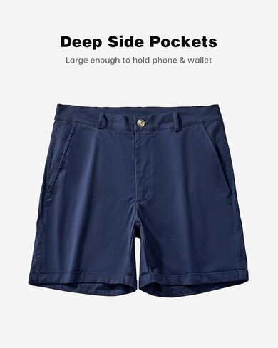 AIMPACT Mens Chino Shorts Slim-Fit 5 Inch Inseam Flat Front Stretch Casual Short Shorts(Navy 32) New in Saudi Arabia