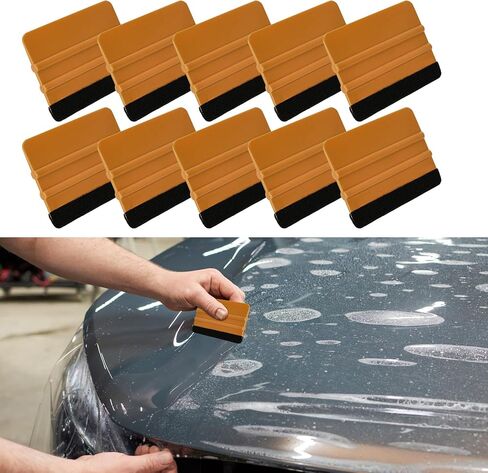 10pcs Vinyl Squeegee Felt Edge Squeegee, 4 Inch Felt Squeegee Applicator Tool Scraper Tool with Soft Felt Cloth Universal for Car Vinyl Wrap, Window Tint, Wallpaper, Decal Sticker (White) in Saudi Arabia