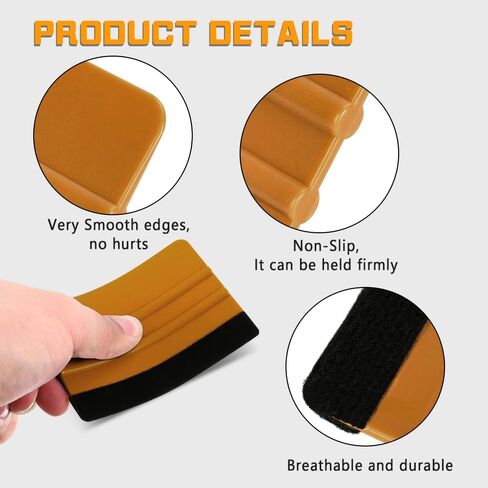 10pcs Vinyl Squeegee Felt Edge Squeegee, 4 Inch Felt Squeegee Applicator Tool Scraper Tool with Soft Felt Cloth Universal for Car Vinyl Wrap, Window Tint, Wallpaper, Decal Sticker (White) in Saudi Arabia