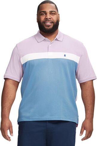 IZOD Men's Big and Tall Advantage Performance Short Sleeve Stripe Polo Shirt in Saudi Arabia