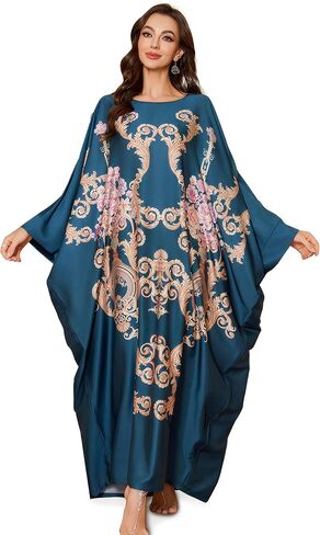Prodesign Kaftan Dresses for Women - V -neck batwing caftans caftans Robe Retbe Retbe Up Loungewear Bathrobe for Daily in Kuwait