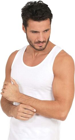 MaRe Luxury Italian Underwear 100% Mako Cotton Men's Sleeveless Shirt Muscle Tank Top. Proudly Made in Italy. in Saudi Arabia