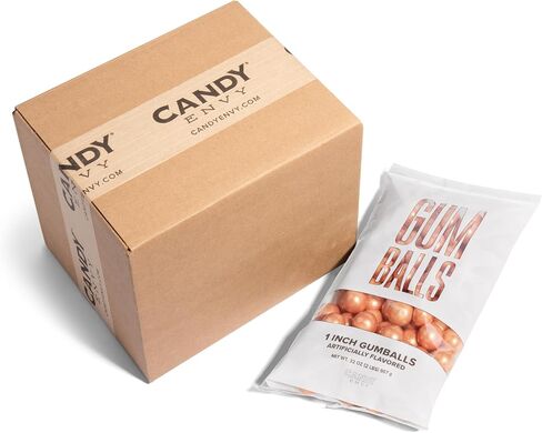 Candy Envy - Shimmer Rose Gold 1 Inch Gumballs - 2lb Bag - Approximately 113 Gumballs Per Bag - North American Made & Kosher Certified in Saudi Arabia