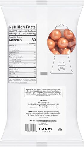 Candy Envy - Shimmer Rose Gold 1 Inch Gumballs - 2lb Bag - Approximately 113 Gumballs Per Bag - North American Made & Kosher Certified in Saudi Arabia