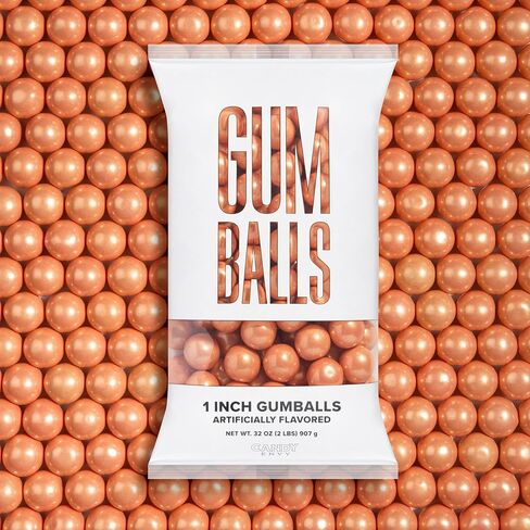 Candy Envy - Shimmer Rose Gold 1 Inch Gumballs - 2lb Bag - Approximately 113 Gumballs Per Bag - North American Made & Kosher Certified in Saudi Arabia