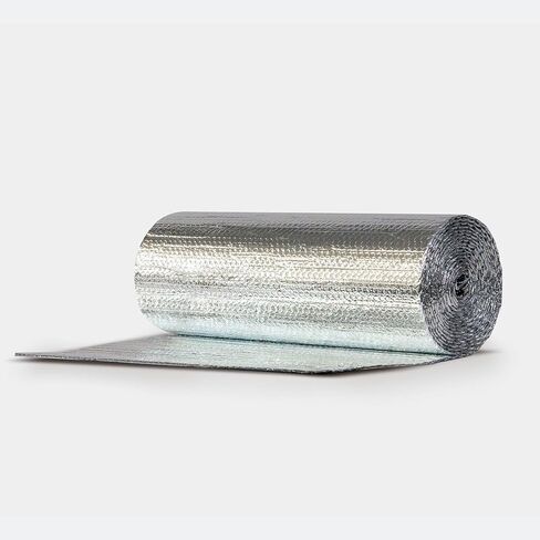 EcoFoil Double Bubble Insulation Roll 24 Inch x 25 Feet (50 sq. ft.), 6.35mm Thick, White/Foil, Double Bubble Reflective Foil Insulation Roll for Cold & Warm Climates, Radiant Barrier, Made in Canada in Kuwait