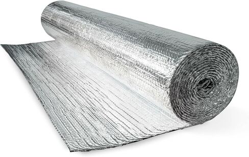 EcoFoil Double Bubble Insulation Roll 24 Inch x 25 Feet (50 sq. ft.), 6.35mm Thick, White/Foil, Double Bubble Reflective Foil Insulation Roll for Cold & Warm Climates, Radiant Barrier, Made in Canada in Saudi Arabia