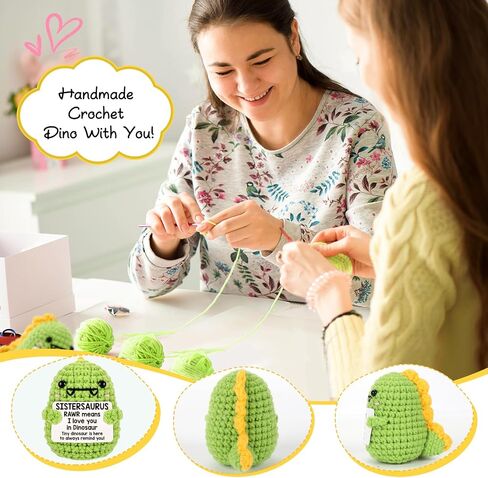 Mini Sister Gifts from Sister Mothers Day Birthday Gifts for Sisters I Love You Sistersaurus Cute Handmade Crochet Dinosaur Friendship Gift for Sisters Big Little Sis Mother's Day Present Ideas in Kuwait