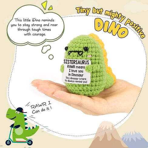 Mini Sister Gifts from Sister Mothers Day Birthday Gifts for Sisters I Love You Sistersaurus Cute Handmade Crochet Dinosaur Friendship Gift for Sisters Big Little Sis Mother's Day Present Ideas in Kuwait