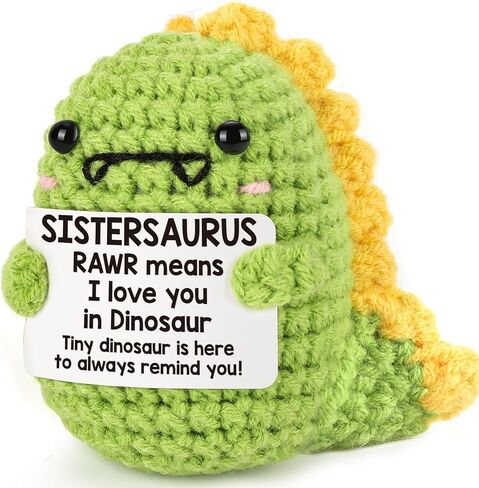 Mini Sister Gifts from Sister Mothers Day Birthday Gifts for Sisters I Love You Sistersaurus Cute Handmade Crochet Dinosaur Friendship Gift for Sisters Big Little Sis Mother's Day Present Ideas in Kuwait