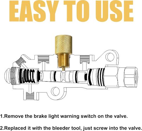 Brake Proportioning Valve Bleeder Tool, Drum Brake Tool Compatible with AC Delco 172-1353 & 172-1371, Disc/DISC and DISC/Drum PV2 PV4, Non-Adjustable GM Combination Valves (Yellow) in Saudi Arabia