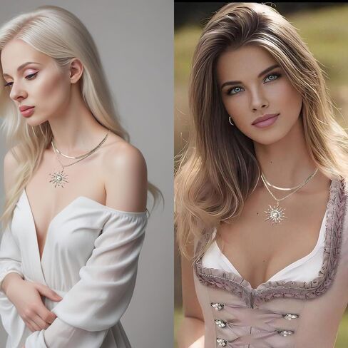 Elegant Gold Sun Necklace For Women Dainty 14k Gold Plated Pendant Necklace Vintage Stacked Sun Collarbone Chain Necklace Fashion Summer Beach Dance Party Jewelry in Saudi Arabia