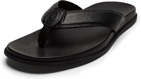 OLUKAI Olali Men's Leather Sandals, Versatile & Comfortable Flip Flops, Soft & Durable Material, Arch Support & All-Day Wear in Saudi Arabia