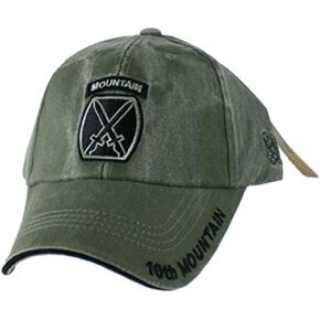10th Mountain Division Tonal Color Insignia Adult Cap [Adjustable - Olive Drab Green]