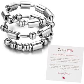 Morse Code Rings for Women Men Fidget Ring Stress Relieving Anxiety Ring Stainless Steel Spinner Rings Inspirational Daughter Son Granddaughter Grandson Ring Gifts for Her