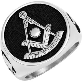 MasonicMan Past Master Stainless Steel Ring in Gift Pouch