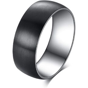 Ofeiyaa Titanium Steel Rings for Men Women Engagement Wedding Band Matte Brushed 8mm Comfort Fit Size 6.5-13.5
