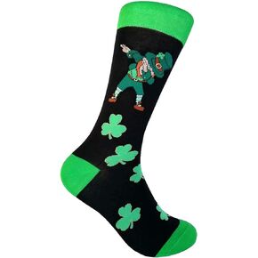 High elastic stretch Unisex Green St.Patrick Dress socks,One size fits most men;