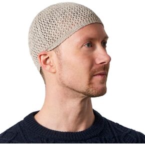 CHARM Mens Hemp Kufi Hat - Japanese Fashion Beanie Cap Islam Prayer Hat Summer Skull Cap