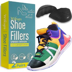 Shoe Filler Inserts for Loose Shoe,Toe Cushion Fillers Make Shoes Fit,Unisex Toe Filler Inserts Shoe Inserts for Too Big Shoes,Adjustable Big Shoe Filler for Boots,High Heels,Sneakers(2 Pairs,Black)