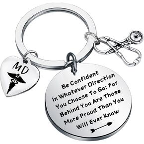 LQRI MD Gifts Keychain Medical Doctor Gifts New Doctor Gifts MD Med Medical School Graduation Gifts Student Doctor Gifts