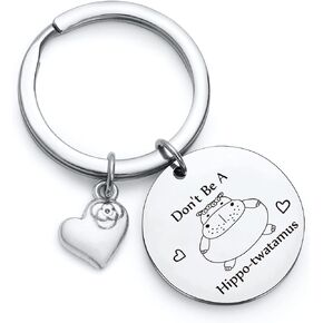Nothers RSZOTW Hippo-Twatamus Gift Hippo Charm Keychain Hippo Theme Jewelry Hippo Jewelry Hippopotamus Lover Keychain