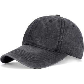 XXL Oversize Washed Denim Hats Baseball Cap for Big Heads Large Pigment Dyed Dad Hat Low Profile Sports Caps 23.5"-25.5" in Kuwait
