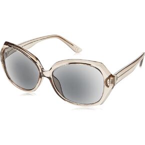 Sofia Vergara x Foster Grant Sofia Vergara x Foster Alejandra Square Reader Sunglasses for Women, Shiny Crystal Taupe, 58 mm + 1.25
