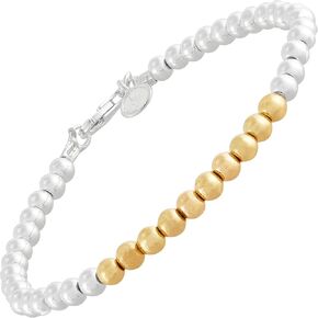 Silpada 'Falling Water' Sterling Silver Hematite with Gold-Plating Bead Bracelet, 7.5"