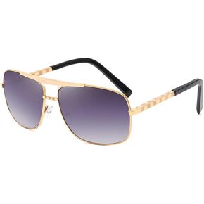 Top G Sunglasses Men's Premium Classic Polarized Square Aviator Durable Metal Frame 100% UV Protection