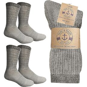 Yacht & Smith 4 Pairs Merino Wool Socks for Men & Women, Thermal, Warm Sock Hiking Winter, Bulk Pack