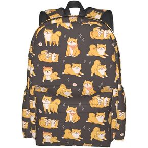 فيهويو شنطة ظهر 17 انش بتصميم كلاب لطيفة شيبا اينو، شنطة ظهر مدرسية للكتب، شنطة كتف كاجوال، كلاب شيبا اينو، 11 × 6.3 × 16.9 انش، حقائب ظهر يومية in Kuwait