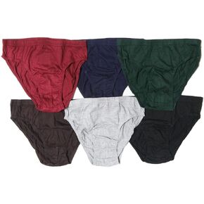 6 Pack Knocker Mens Bikinis Briefs Underwear 100% Cotton Solid Size Large 36-38 Blue
