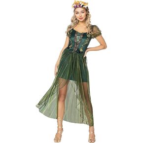 Spirit Halloween Adult Queen of the Forest Dress Costume | Royalty Costume | Dress costume with headband accessory