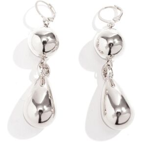 Chunky Silver Hoop Earrings for Women, Dupes Earrings Lightweight Waterdrop Hollow Open Hoops, Hypoallergenic Silver Plated Earrings Fashion Jewelry for Women Girls