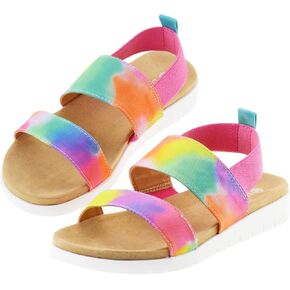 Girls Sandals Open Toe Kids Summer Flat Sandals Casual Fashion Dress Shoes with Elastic Straps in Saudi Arabia