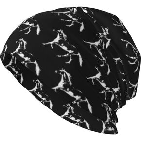 قبعة حصان هروت اون قبعة سوداء لعلاج السرطان قبعة الجمجمة محبوكة قبعة وشاح قبعة ليلية قبعة الجمجمة للنساء الرجال in Kuwait