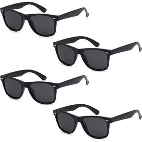 Wholesale Unisex 80's Retro Classic Sunglasses - 100% UV Protection Bulk Sunglasses for Adults & Teens - Pack of 4