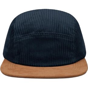 Clakllie Two Tone Corduroy Baseball Hat 5 Panel Trucker Hat Hip Hop Style Flat Bill Performance Hat Skateboard Snapback Hats