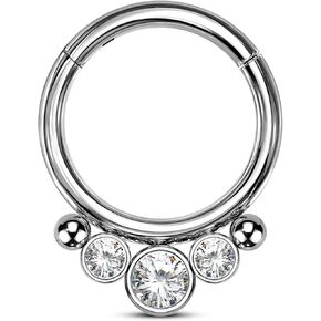 Mooncrush Jewelry 16G الحاجز الدائري G23 زرع الصف التيتانيوم Daith أقراط للنساء 8MM الحاجز الأنف الدائري الجراحية الصلب Daith ثقب المجوهرات in Kuwait