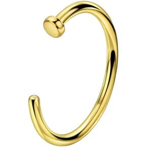 FANSING 316l Surgical Steel Open Hoop Nose Rings for Women Men, 22g 20g 18g, 6mm - 10mm Diameter,Silver, Gold, Rose Gold