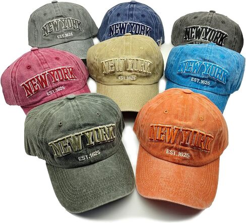 New York Baseball Cap Cotton Low Profile Distressed Adjustable Dad Hat Vintage Washed Trucker Hats for Men Women Teens Kids in Saudi Arabia