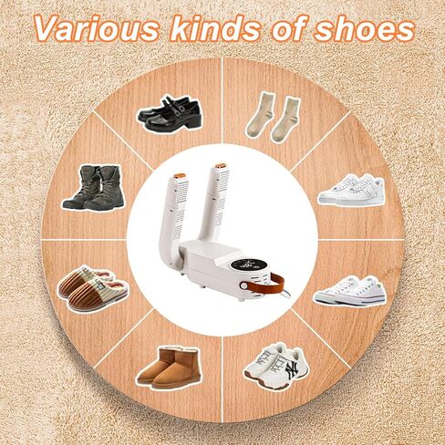 Qonmpcvu Boot Dryer for Work Boots,Portable Glove Dryer & Boot Warmer,Shoe Dryer and Deodorizer,Intelligent Timer,180° Adjustable Dry Rack,Telescopic Rack Folding Design for Ski Boots, Glove, Helmet in Kuwait