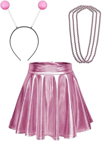 زي REU GLOBAL Space Alien التنكري للنساء، تنورة ثلاثية الأبعاد مع عصابة رأس وإكسسوارات النظارات، فستان تنكري in Kuwait