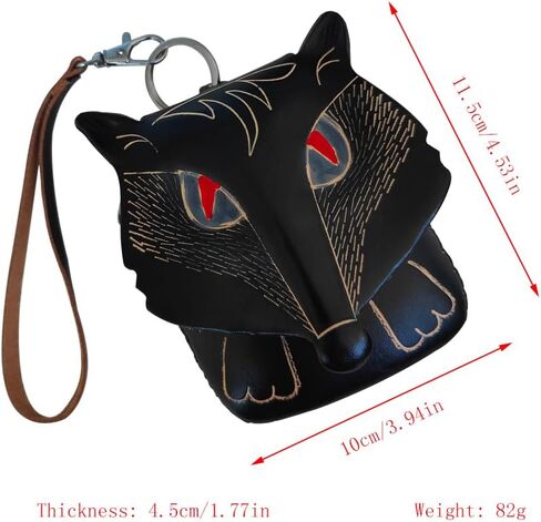 Yzikema 1 Pcs Leather Zipper Coin Purse Fox Shaped Wallet, Wrist Bag,Hand Bag,Coin Organizer, Change Holder,Card Case, Mini Leather Zipper Storage Bag for Women in Kuwait