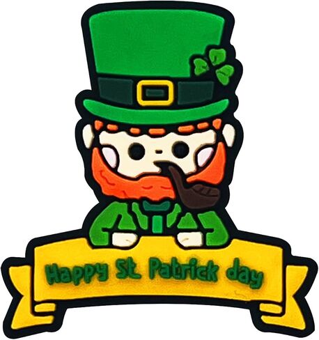 40 PCS St. Patrick's Day Charms for Girls,PVC Green Charms Clover St. Patrick's Day Decorations,Girl Charms for Croc, Bracelet, Jackets, Purses, St. Patrick's Day decor in Saudi Arabia