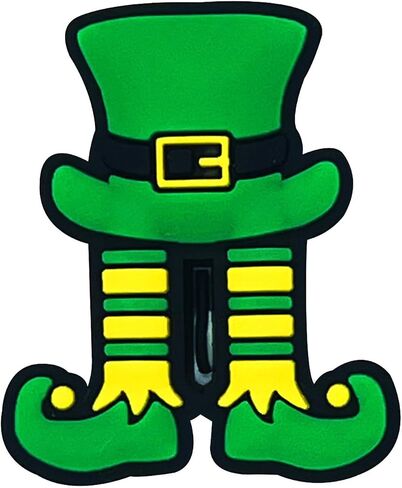 40 PCS St. Patrick's Day Charms for Girls,PVC Green Charms Clover St. Patrick's Day Decorations,Girl Charms for Croc, Bracelet, Jackets, Purses, St. Patrick's Day decor in Saudi Arabia