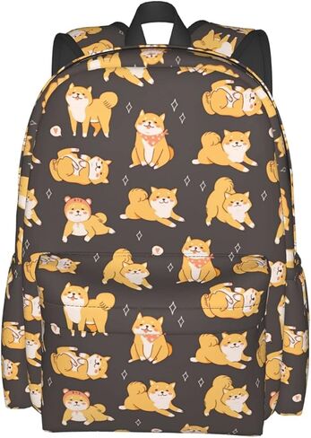 فيهويو شنطة ظهر 17 انش بتصميم كلاب لطيفة شيبا اينو، شنطة ظهر مدرسية للكتب، شنطة كتف كاجوال، كلاب شيبا اينو، 11 × 6.3 × 16.9 انش، حقائب ظهر يومية in Kuwait